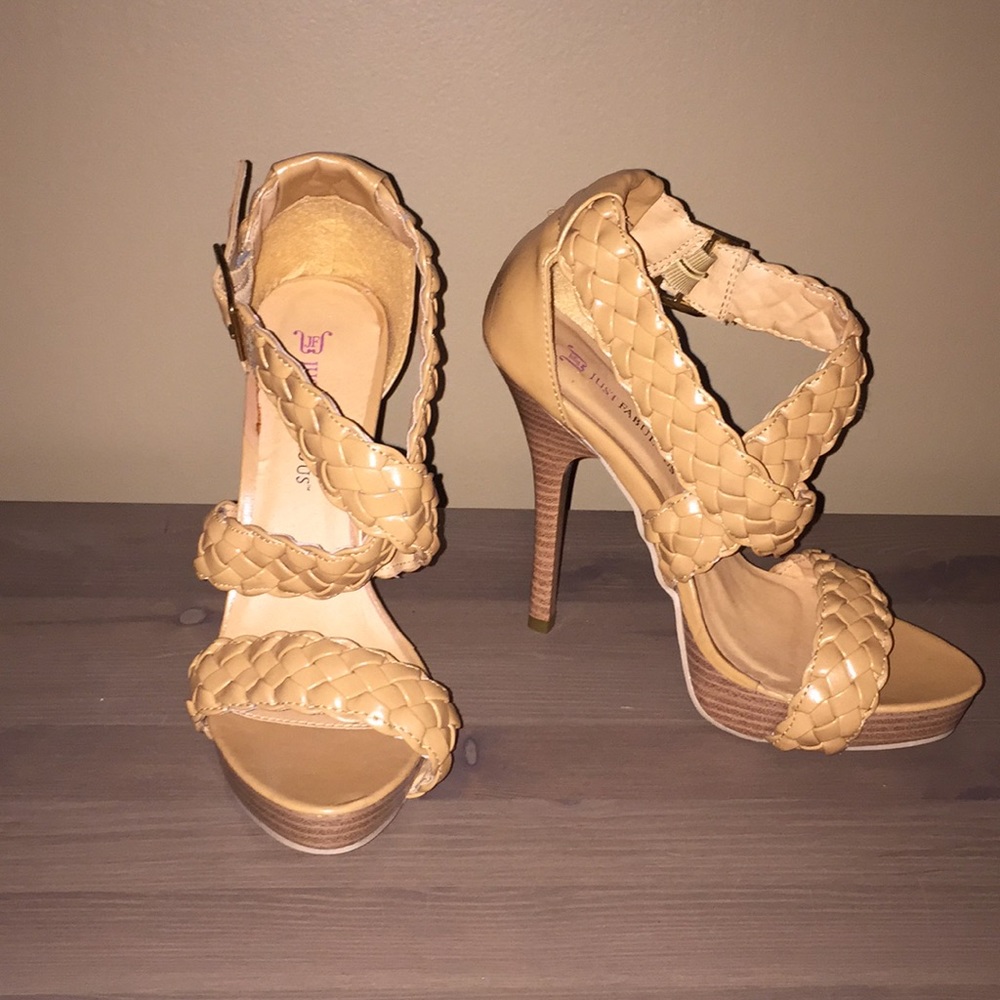 Just Fab tan platform heels